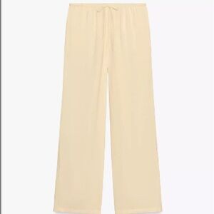 Zara Light Beige Wide-Leg Trousers